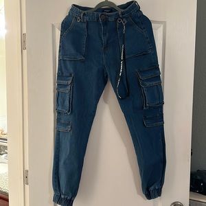 Heavy duty denim joggers